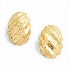 NWT J. Crew Textured Metallic-Stud Earrings in‎ Shiny Matte Gold